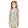 thumbnail image 1 of Balery Daisies Flowers Camisón de princesa para niñas, pijama de algodón con mangas abullonadas, suave y bonito.-Medium, 1 of 6
