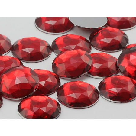 Round Acrylic Gemstones High Quality Pro Grade  30mm Red Ruby H103  - 12
