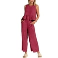 thumbnail image 2 of Coduop Women 2 Piece Outfit Sets Sleeveless Tank Top and Wide Leg Pants Suit Lounge Matching Set, 2 of 4