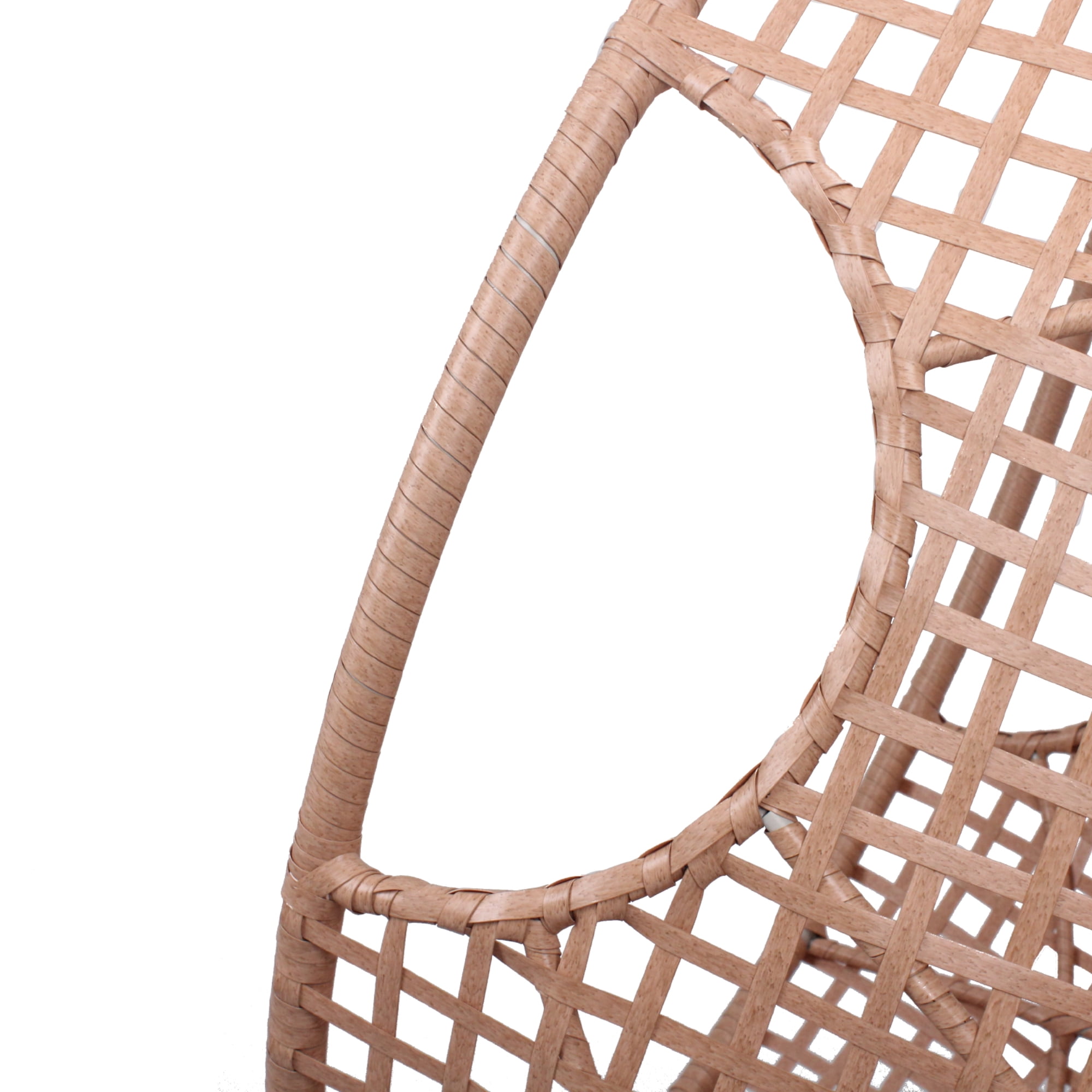 Hanging Swing Chair, 400LBS Arc Back Cushion Chair for Outdoor Garden Patio, Natural