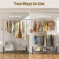 thumbnail image 4 of Luxspire Heavy Duty Clothes Rack Load 600 LBS, Double Rod Clothing Rack, Rolling Garment Racks with Lockable Wheels, Shelves, Adjustable Laundry Hanging Racks for Clothes, 4 of 9
