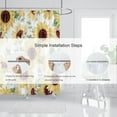 thumbnail image 5 of White and yellow Shower Curtain Sunflower Shower Curtain, Farmhouse Floral Shower Curtain Set for Bathroom Shower Curtains,Waterproof Fabric with 12 Hooks, 72''''W x 72''''H, 5 of 6