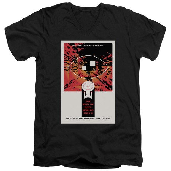 Star Trek - Tng Season 4 Episode 1 - Slim Fit V Neck Shirt - Small