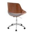 thumbnail image 6 of LumiSource Fabrizzi Office Chair in Chrome Metal, Walnut Wood, Grey Fabric color, 6 of 7