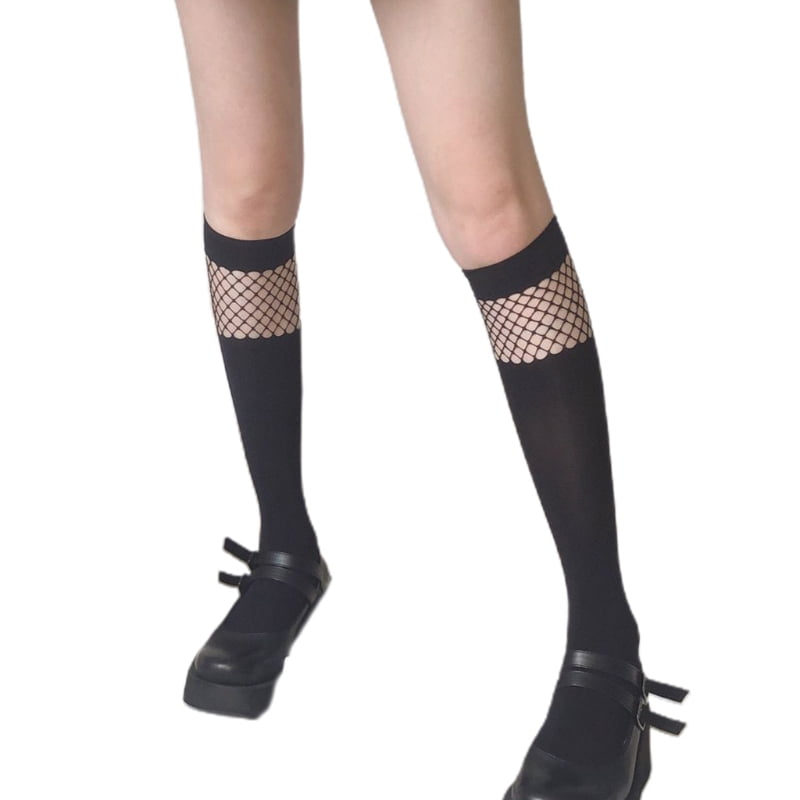 YEUHTLL Women Gothic Black Knee High 