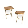 thumbnail image 1 of Lipper International Bamboo Lipped Folding Portable TV Tray Snack Table (2 Pack), 1 of 3