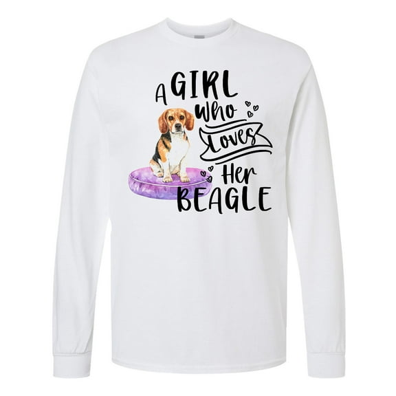 Inktastic A Girl Who Loves Her Beagle Long Sleeve T-Shirt