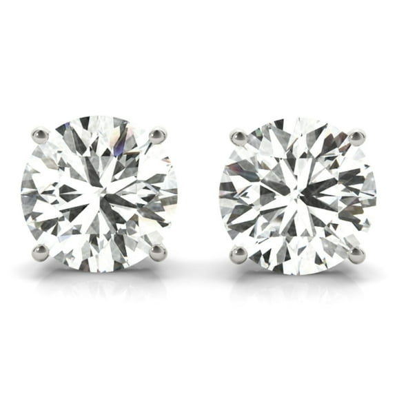 Lab Grown Diamond Stud Solitaire Earrings IGI Certified for Women(F, VS2) | Pushback Closure | Dailywear Collection 2.25 CTS 14K White Gold