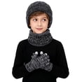 thumbnail image 7 of Sales 2026 Winter Beanie Hat Scarf Gloves Set GIJNRIUIUA Under $9 3 Pcs Kids Winter Hat Gloves Scarf Set Toddler Knitted Beanie Hat Neck Warmer Mittens Fleece Lined Set for Boys and Girls Gray, 7 of 7