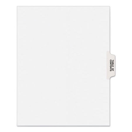 "Preprinted Legal Exhibit Side Tab Index Dividers, Avery Style, 25-Tab, Table Of Contents, 11 X 8.5, White, 25/pack | Bundle of 2 Sets"