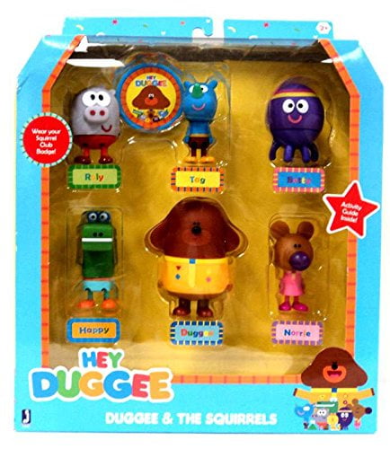 Hey Duggee Duggee and Friends Figurine Set Naughty Monkey Stick Enid Mouse NEW 