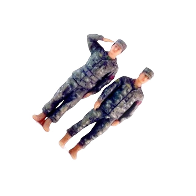 Wweixi 2 Pieces 1/64 Scale Men Figure Scene Landscape Diorama Tiny for Micro DIY People