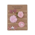 thumbnail image 2 of Conjunto de cinco piezas de accesorios para el cabello con banda elástica de nailon para el cabello para niños con lazo y flores, 2 of 6