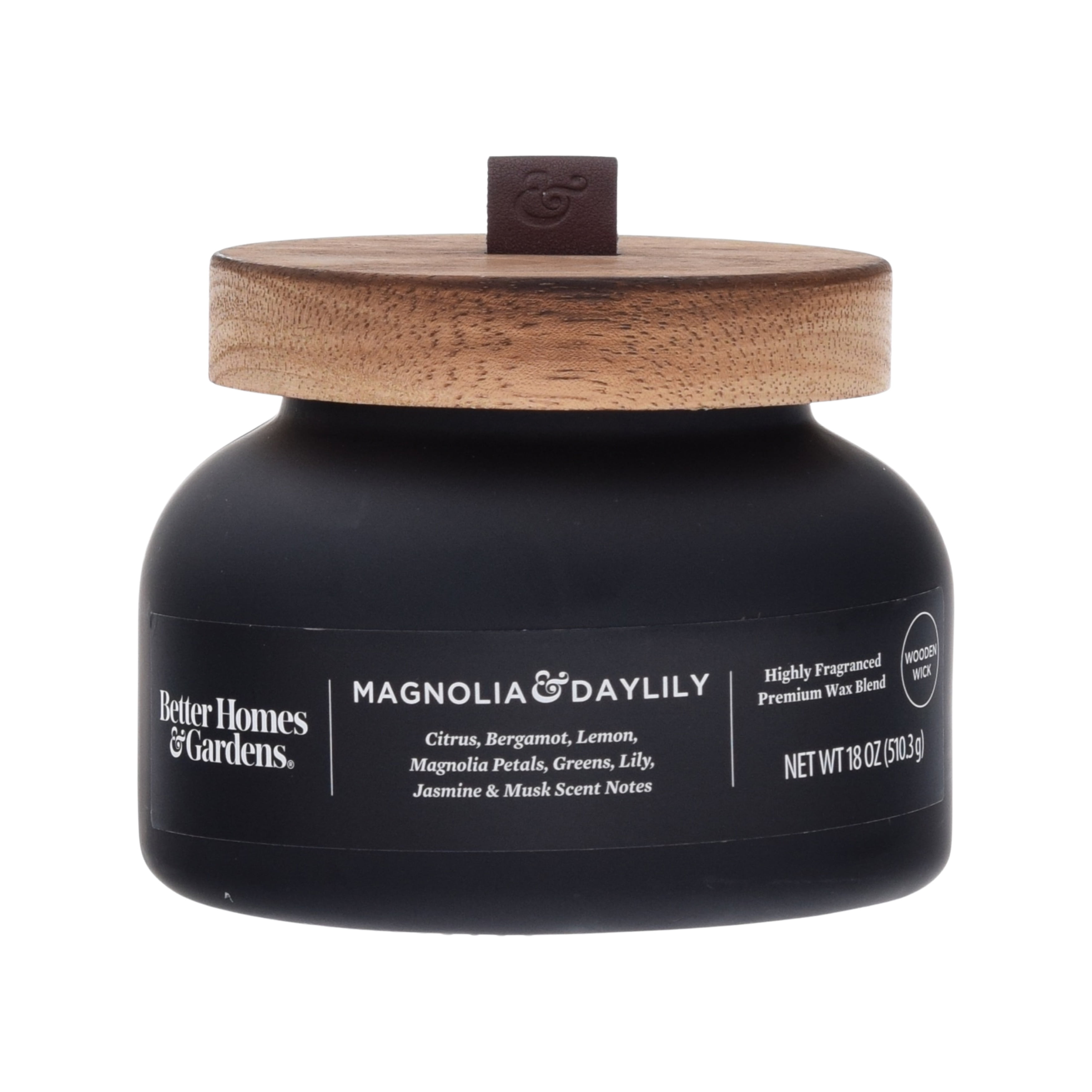 Better Homes & Gardens Magnolia and Daylily Scented Wooden Wick 18oz Bell Jar Candle