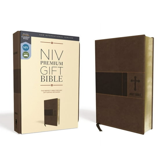 Niv, Premium Gift Bible, Leathersoft, Brown, Red Letter Edition, Comfort Print, (Hardcover)
