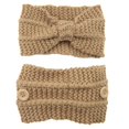 thumbnail image 1 of Knitted Button Headband Knotted Crochet Hairband Winter Earmuffs Wide Head Wraps, 1 of 3