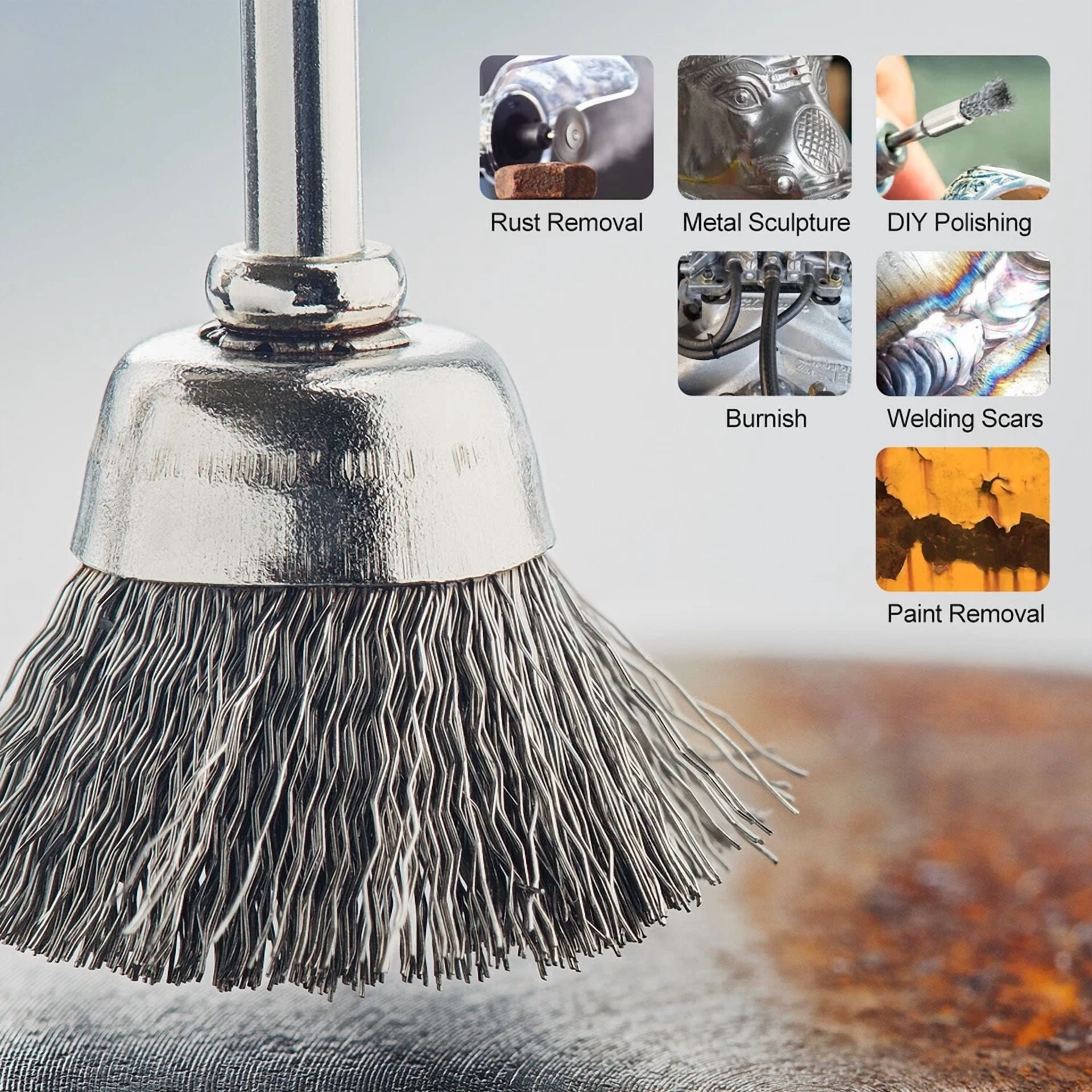 FLINT - 45X Wire Wheel Cup Pen Brush Mix Set For Dremel Rotary Tool Accessories Grinder