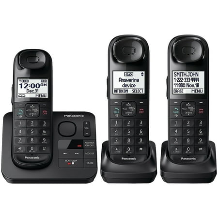 Panasonic Expandable Cordless Phone with Comfort Shoulder Grip and Answering Machine, 3