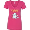 thumbnail image 3 of Inktastic Boo with Mummy Cat Women's V-Neck T-Shirt, 3 of 5