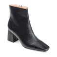 thumbnail image 1 of JOURNEE COLLECTION Womens Black Cushioned Comfort Haylinn Square Toe Block Heel Zip-Up Booties 7 M, 1 of 4