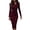 Wine, variant on Women's Solid Color Blazer Dress, Wrap Style Buttoned Midi Dress with Long Sleeves, Formal Work Dress and Business Casual Office Wear for Women Black S