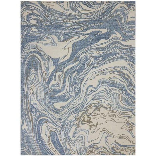 Amer Tapis CRR10203 2 x 3 Pi. Carrara 1 Tapis Tufté à la Main - Bleu
