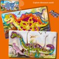 thumbnail image 4 of Rompecabezas de madera, mesa de juguetes de dinosaurios, suministros de rompecabezas de letras y números portátiles, 4 of 5