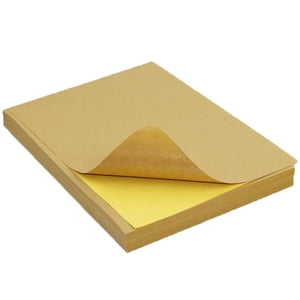 50 Feuille A4 Feuille de papier autocollante pour stickers Kraft Brown Imprimante jet d'encre