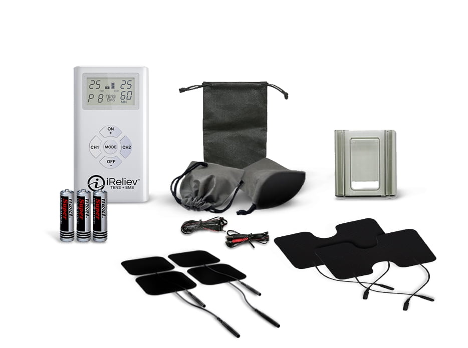(2 pack) TENS Unit + EMS System - Combination Dual Channel Electrotherapy + Strength and Recovery System from iReliev