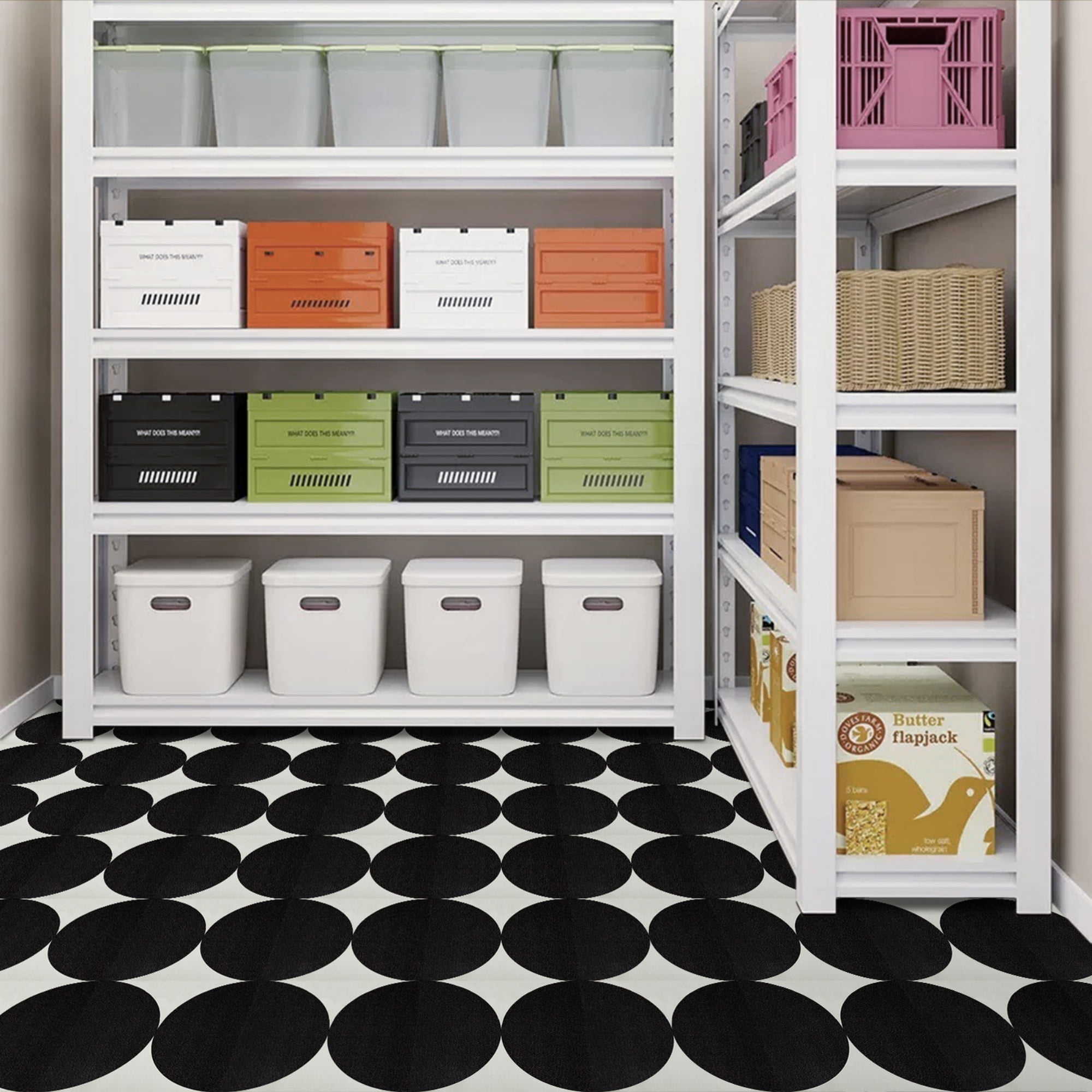 (3 pack) Abyssaly 12" x 12" (10Pcs) Peel and Stick Floor Tile Vinyl Flooring Removable Self- Adhesive for Bathroom, Kitchen (Black and White)