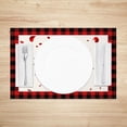 thumbnail image 5 of Valentine''s Day Placemats Set of 4 12x18 Inch Buffalo Plaid Red Rose Heart Love Washable Heat-Resistant Table Place Mats for Anniversary Kitchen Dining Room Holiday Party Decoration, 5 of 5