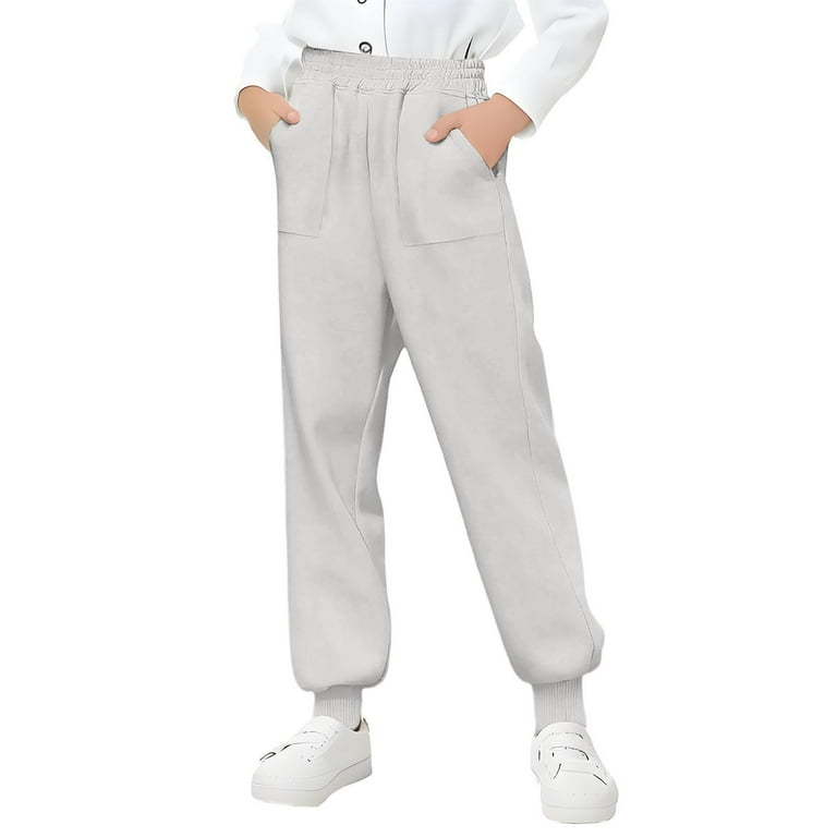 NAISIBABY Sweatpants for Girls, Loose Fit Elastic Waist with
