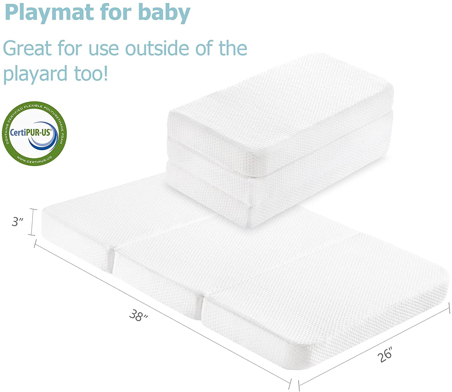 Foldable Toddler Travel Baby Mattress Tri Fold Mini Portable Crib with Washable Cover Storage Bag Walmart