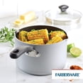 thumbnail image 2 of Farberware Cookstart DiamondMax Nonstick Straining Saucepan, Dishwasher Safe, 3 Quart, Silver, 2 of 3