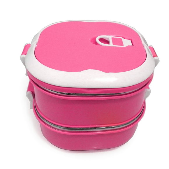 Recipiente Para Comida Aquila 2 Niveles Cuadrado Easy Go Rosa RC7168