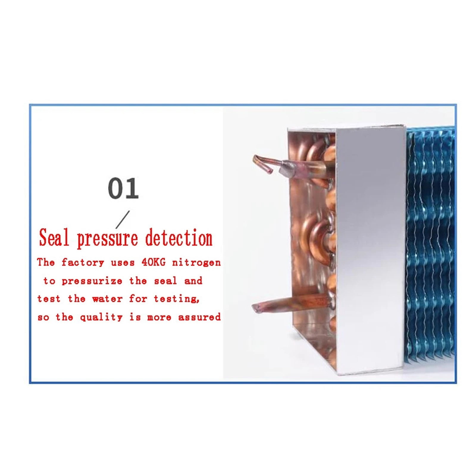 Evaporator Refrigeration Plate Freezer, Refrigerator Condenser Copper Tube Fins 2*4*260MM