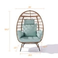 thumbnail image 3 of KOSSMAI Wicker Fabric Upholstered Patio Egg Chair, 3 of 4