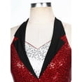 thumbnail image 5 of Freebily Women Girls Jazz Hip Hop Dance Costume Sequins Tassel Latin Dance Leotard Performance Red L, 5 of 7