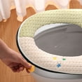 thumbnail image 4 of YgkuHd Toilet Seat Cover, Zipper Model Toilet Seat Household Embroidery Sitting Washer Toilet Seat Cover Cute Washer Universal Toilet Seat Washable D Shapetoilet Seat Cushion (Green), 4 of 6