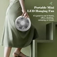 thumbnail image 6 of Mini LED Hanging Fan USB Rechargeable Desk Fan Portable 3 Speeds Wall Hanging Fan for Student Dormitory Home Outdoor Camping Office Small Desk Fan, 6 of 6