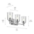 thumbnail image 3 of 45574CHCLR Kichler Lighting Shailene - 3 Light Bath Vanity-8.25 Inches Tall and 21 Inches Wide-Chrome Finish, 3 of 5