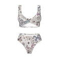 thumbnail image 4 of Daiia Vintage Butterflies Women's Bikini Set Two Piece Swimsuit High Waisted Bikini Adjustable Straps Bikini Perfect for Beach, Pool, and Summer Vacation-XX-Large, 4 of 9