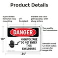 thumbnail image 2 of (2 Pack) High Voltage Do Not Enter This Enclosure OSHA Danger Sign 24 Inch X 18 Inch Indoor / Outdoor Rust-Free Aluminum Metal Signs for Workplace, Workshop, and Construction Site, Made in the USA, 2 of 8