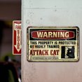 thumbnail image 3 of Placa Metal Vintage Advertencia Gato Pintura Hierro Rectangular Artística Pared 30x20cm, 3 of 9