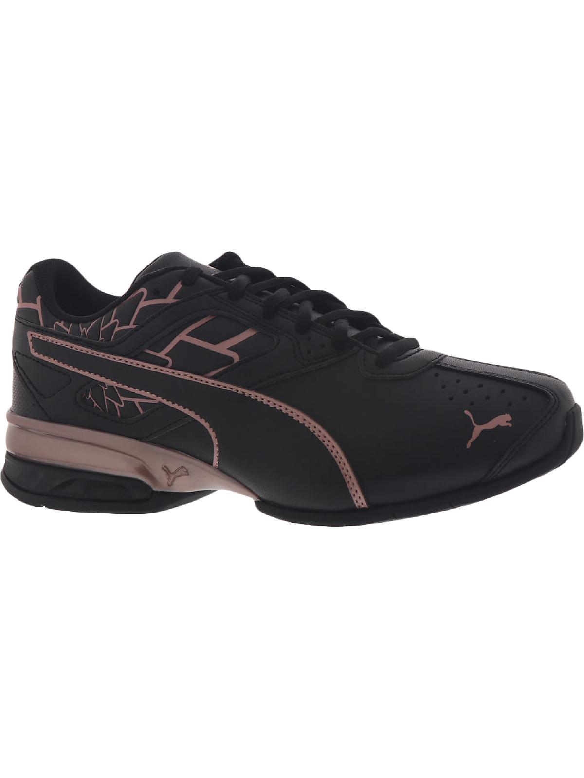 Puma Womens Tazon 6 Graphic Faux Leather Running Shoes Black 10.5