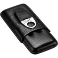 thumbnail image 1 of Estuche para cigarros de cuero Humidor de cigarros de viaje para 3 cigarros con cortador de cigarros。 JM MX-0136227FYD, 1 of 5