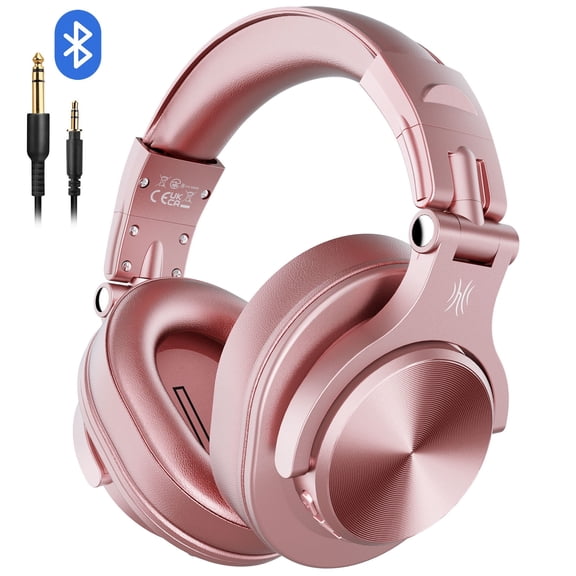 OneOdio Wireless Bluetooth Over Ear Headphones for Women and Girls,Stereo Jack for Guitar Amp Computer PC Tablet72 Hours Playtime-A70 Rose Gold