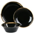 thumbnail image 2 of Gibson Home Premier Gold 12 Piece Fine Ceramic Dinnerware Set in Black and Gold, 2 of 5