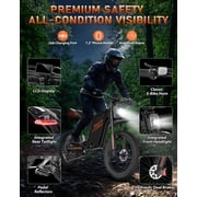 Peak 3000W Electric Dirt Bike for Adults, 37-100 Miles, 60V 35AH, Max 38Mph,Anti-Theft Alarm E-Bike, 25Tire,Hydraulic Disc Brakes E-Mountain Bike