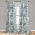 thumbnail image 2 of Paisley Themed Window Curtains, Contemporary Delicate Floral Pattern with Geometric Checkered Art, Lightweight Decor 2-Panel Set with Rod Pocket, Pair of - 28"x95", Mint Green Warm Taupe, by Ambesonne, 2 of 3